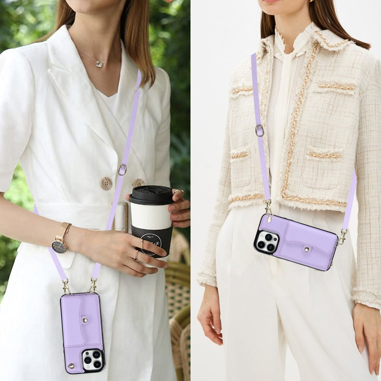 For iPhone 12 Pro Max RFID Card Slot Phone Case with Long Lanyard