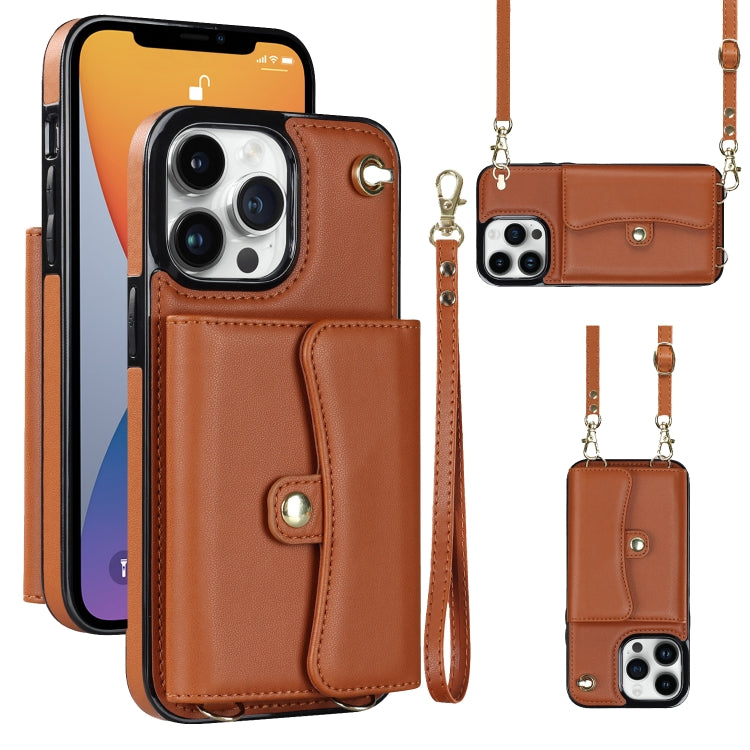 For iPhone 12 Pro Max RFID Card Slot Phone Case with Long Lanyard