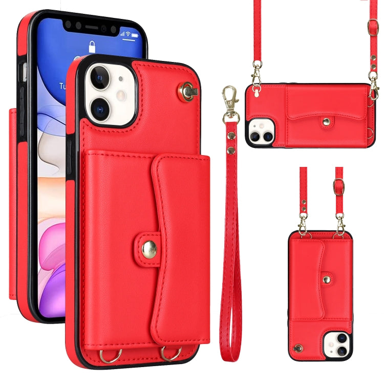 For iPhone 11 RFID Card Slot Phone Case with Long Lanyard