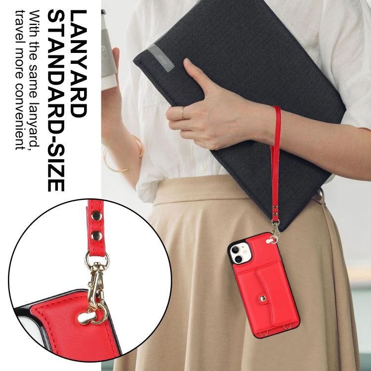 For iPhone 11 RFID Card Slot Phone Case with Long Lanyard