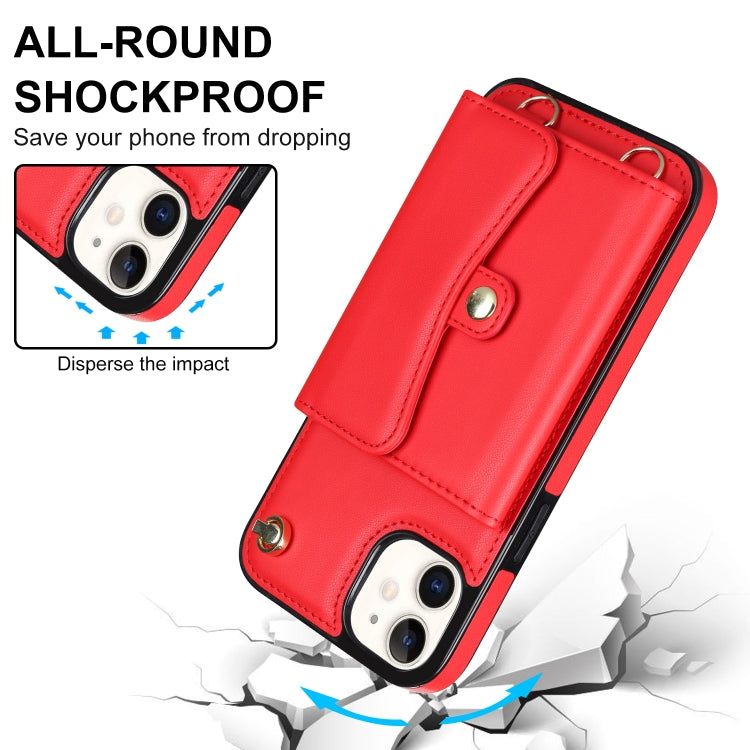 For iPhone 11 RFID Card Slot Phone Case with Long Lanyard