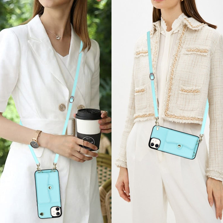 For iPhone 11 RFID Card Slot Phone Case with Long Lanyard