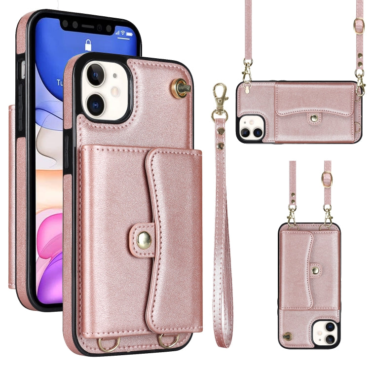 For iPhone 11 RFID Card Slot Phone Case with Long Lanyard