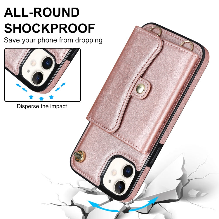 For iPhone 11 RFID Card Slot Phone Case with Long Lanyard