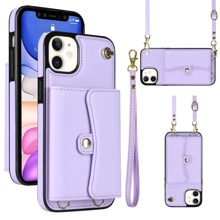 For iPhone 11 RFID Card Slot Phone Case with Long Lanyard