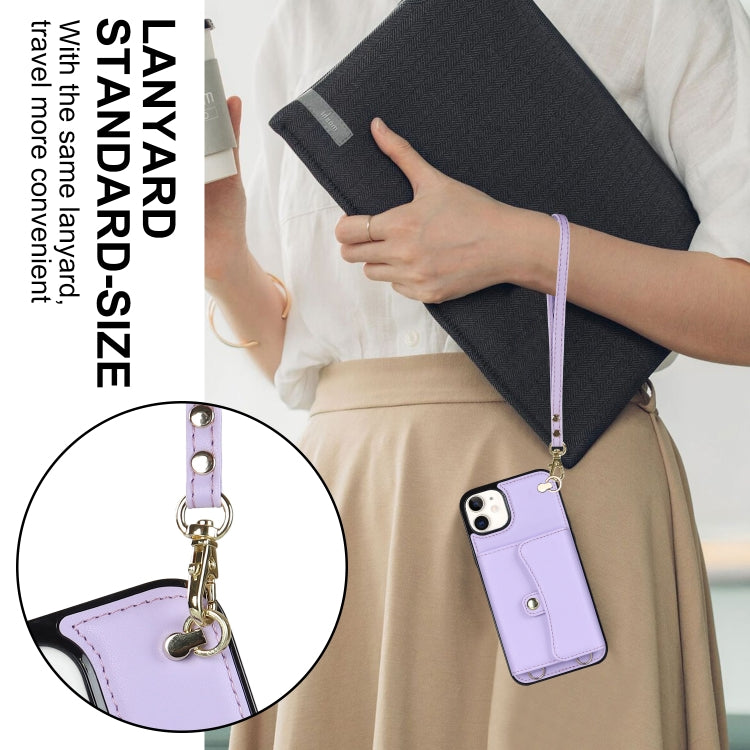 For iPhone 11 RFID Card Slot Phone Case with Long Lanyard