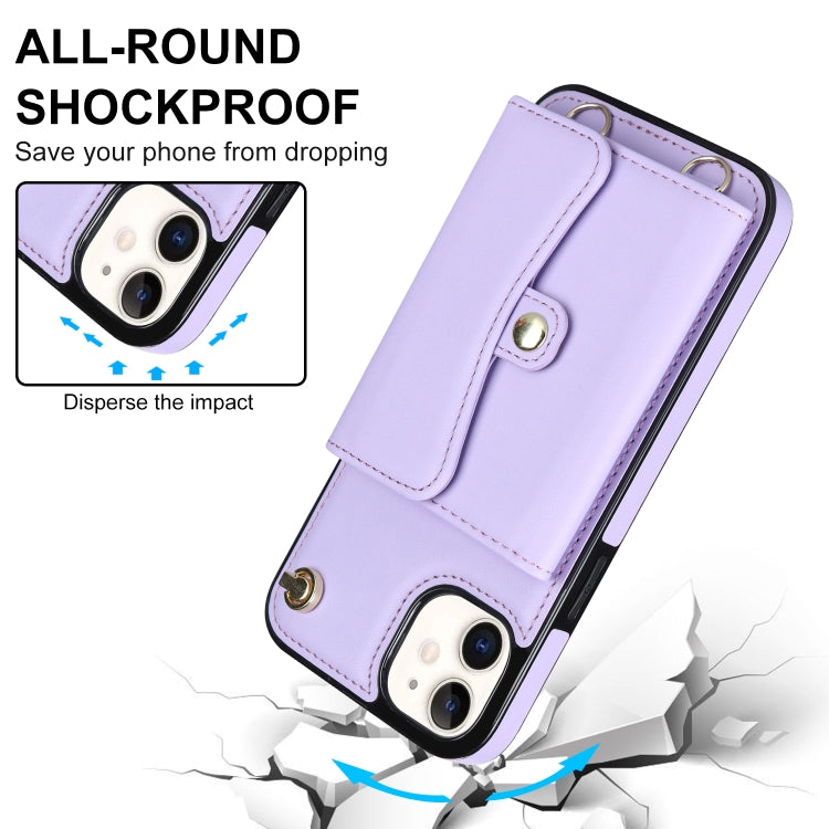 For iPhone 11 RFID Card Slot Phone Case with Long Lanyard