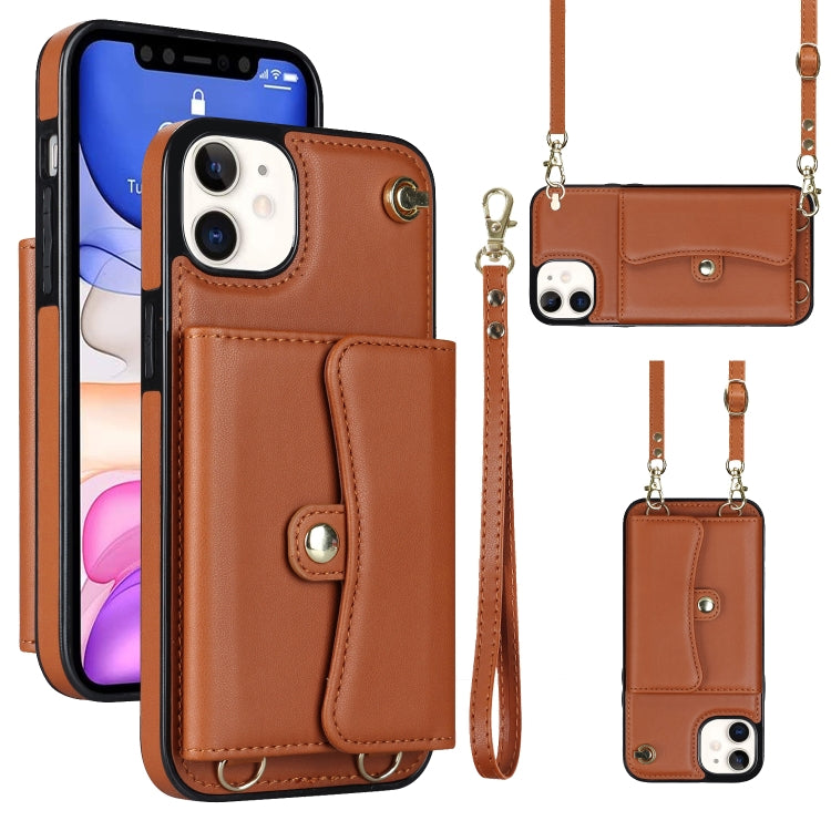 For iPhone 11 RFID Card Slot Phone Case with Long Lanyard