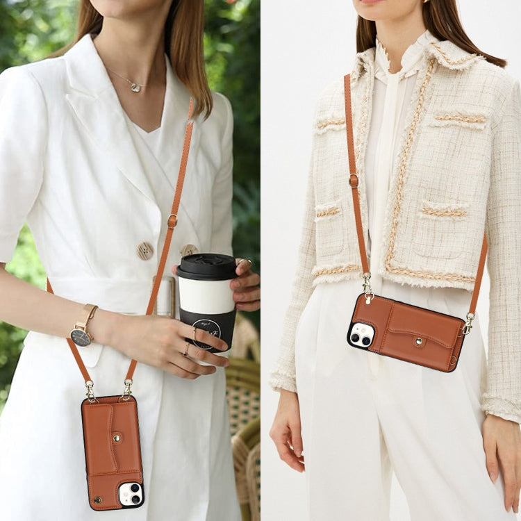 For iPhone 11 RFID Card Slot Phone Case with Long Lanyard