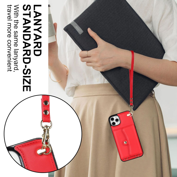 For iPhone 11 Pro RFID Card Slot Phone Case with Long Lanyard