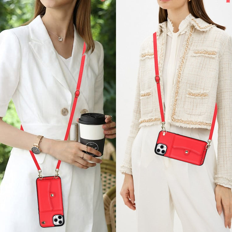 For iPhone 11 Pro RFID Card Slot Phone Case with Long Lanyard