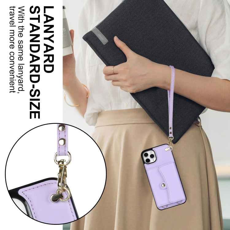 For iPhone 11 Pro RFID Card Slot Phone Case with Long Lanyard