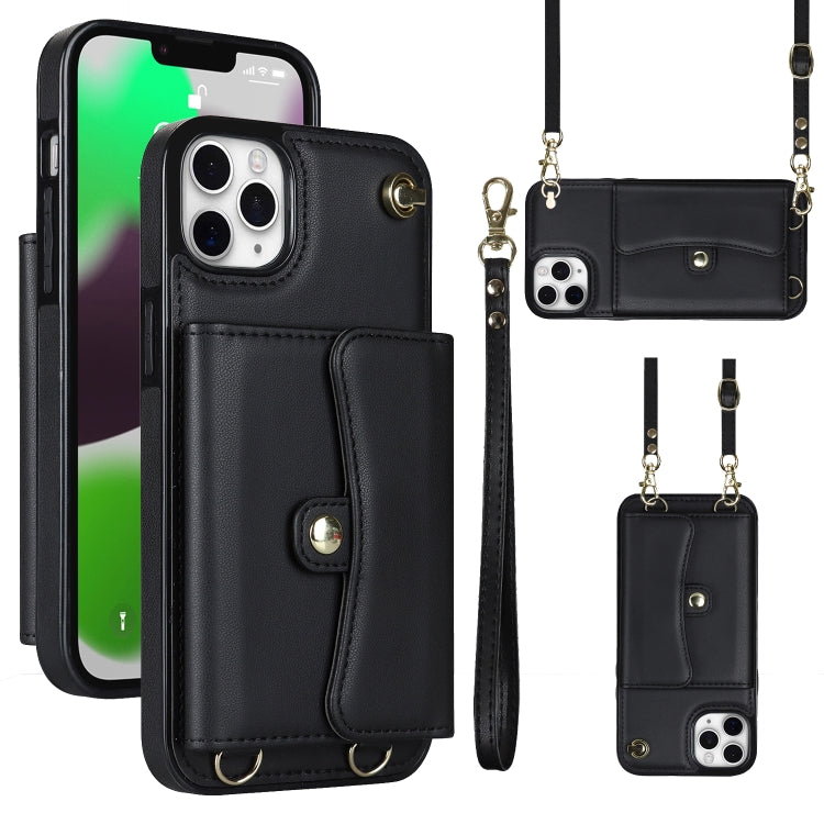 For iPhone 11 Pro Max RFID Card Slot Phone Case with Long Lanyard