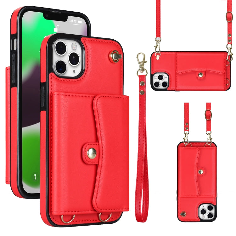 For iPhone 11 Pro Max RFID Card Slot Phone Case with Long Lanyard