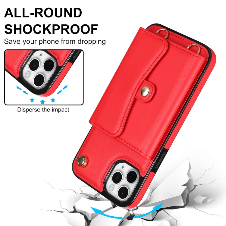 For iPhone 11 Pro Max RFID Card Slot Phone Case with Long Lanyard