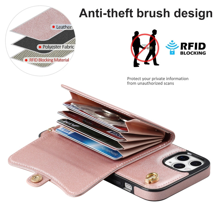 For iPhone 11 Pro Max RFID Card Slot Phone Case with Long Lanyard