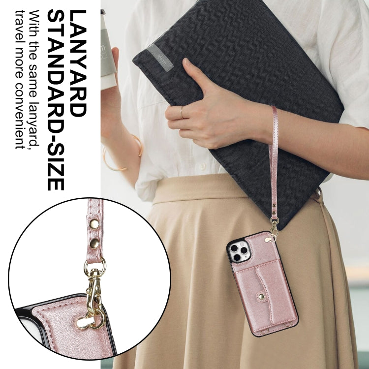 For iPhone 11 Pro Max RFID Card Slot Phone Case with Long Lanyard