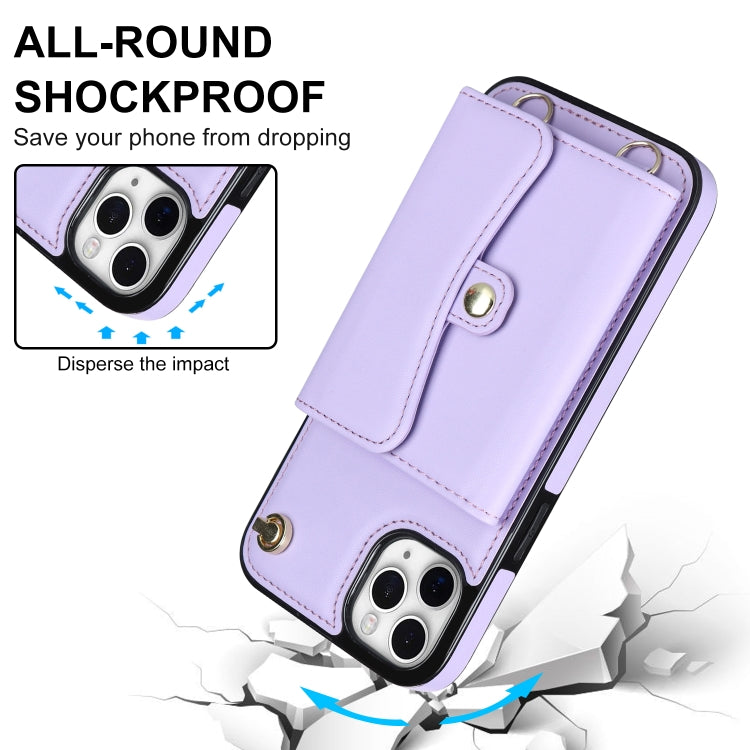 For iPhone 11 Pro Max RFID Card Slot Phone Case with Long Lanyard