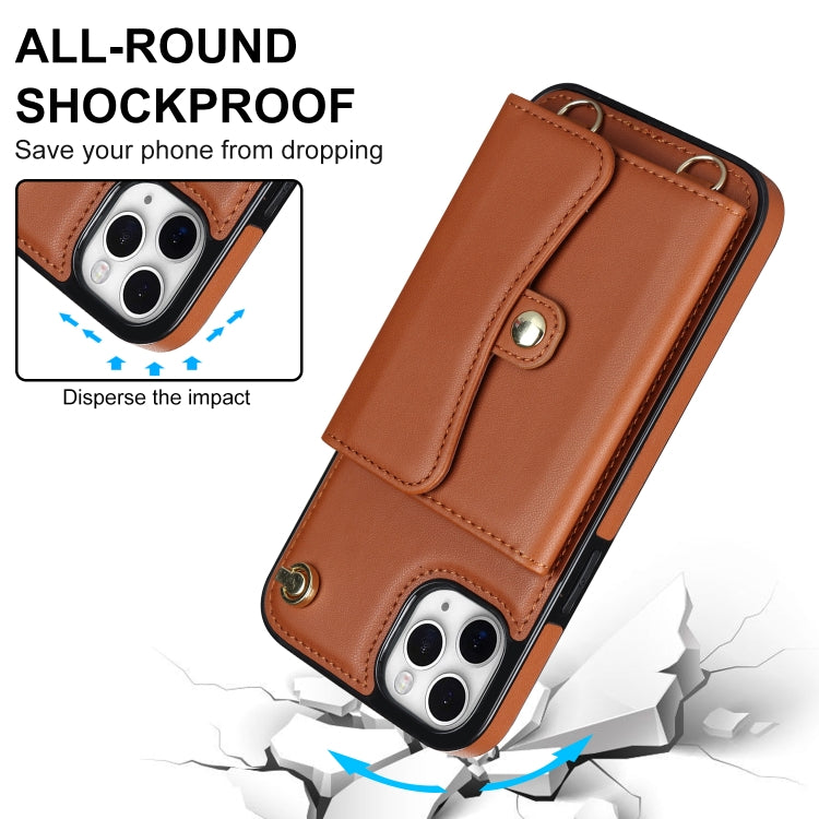 For iPhone 11 Pro Max RFID Card Slot Phone Case with Long Lanyard