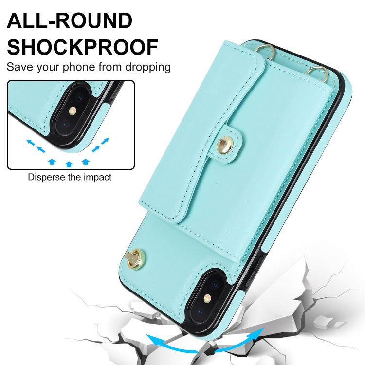 For iPhone X / XS RFID Card Slot Phone Case with Long Lanyard