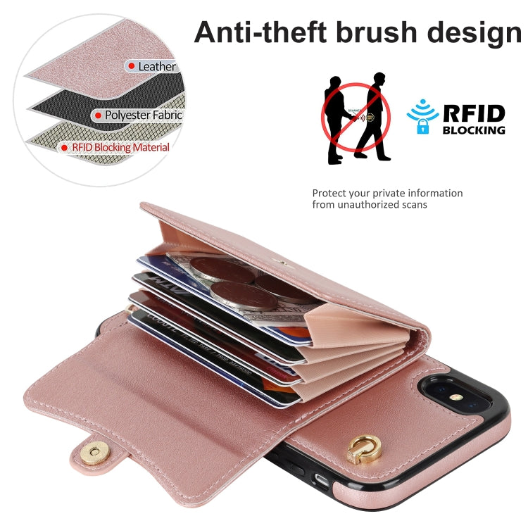 For iPhone X / XS RFID Card Slot Phone Case with Long Lanyard