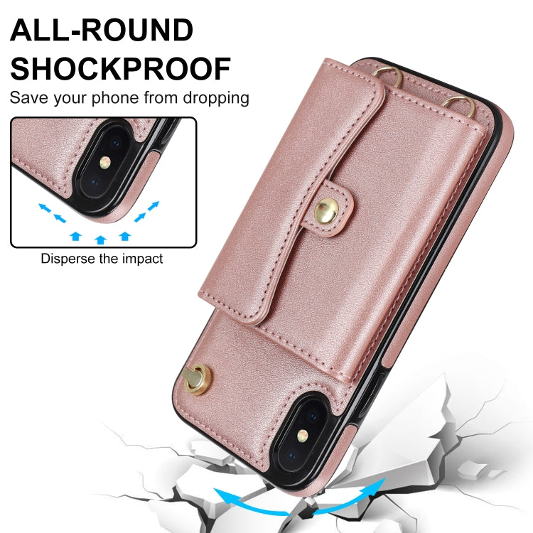 For iPhone X / XS RFID Card Slot Phone Case with Long Lanyard
