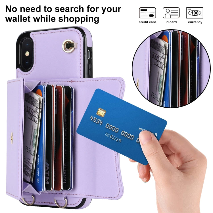 For iPhone X / XS RFID Card Slot Phone Case with Long Lanyard