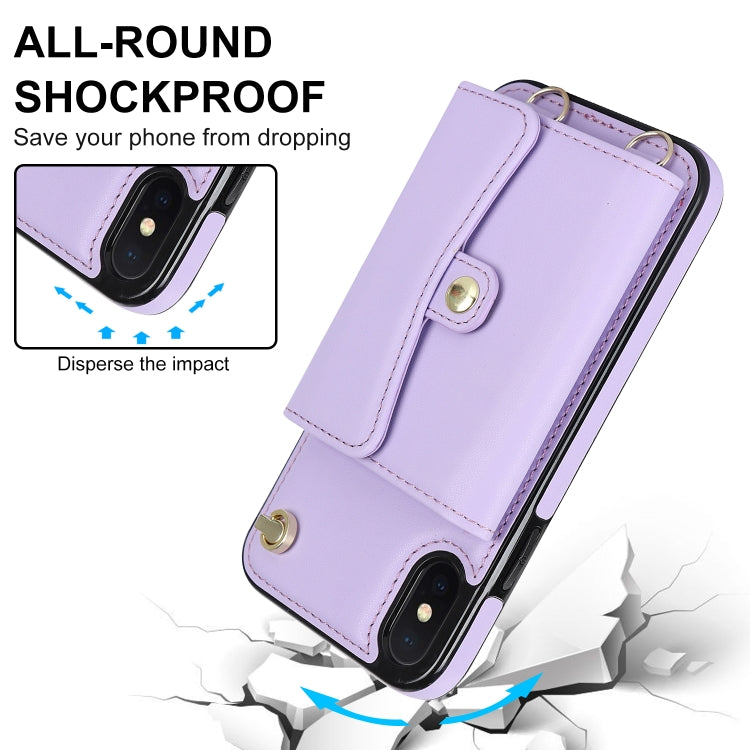 For iPhone X / XS RFID Card Slot Phone Case with Long Lanyard