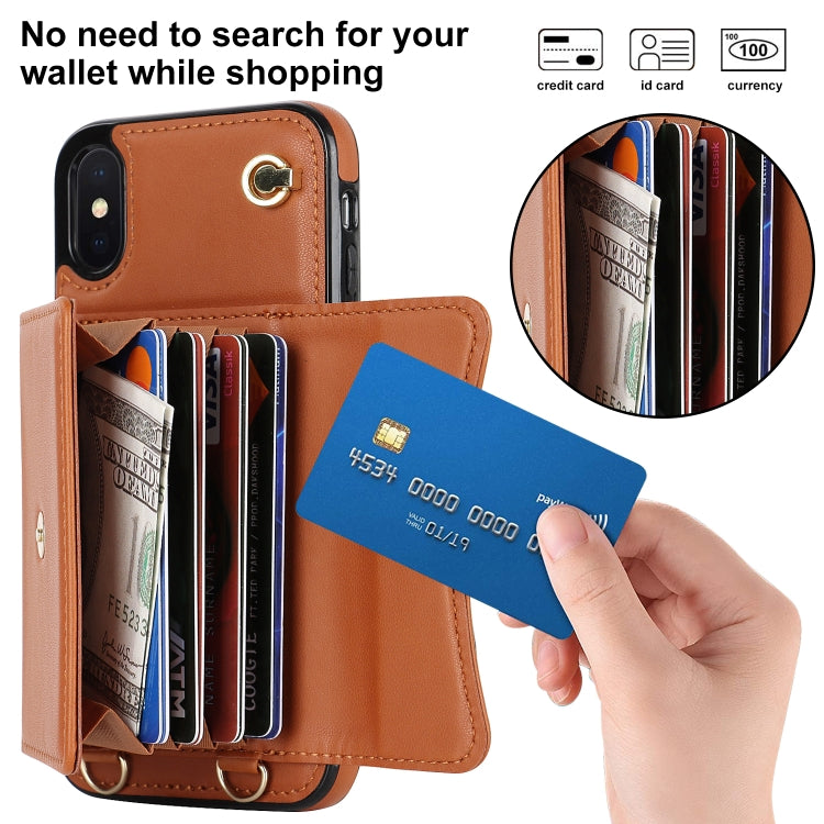 For iPhone X / XS RFID Card Slot Phone Case with Long Lanyard