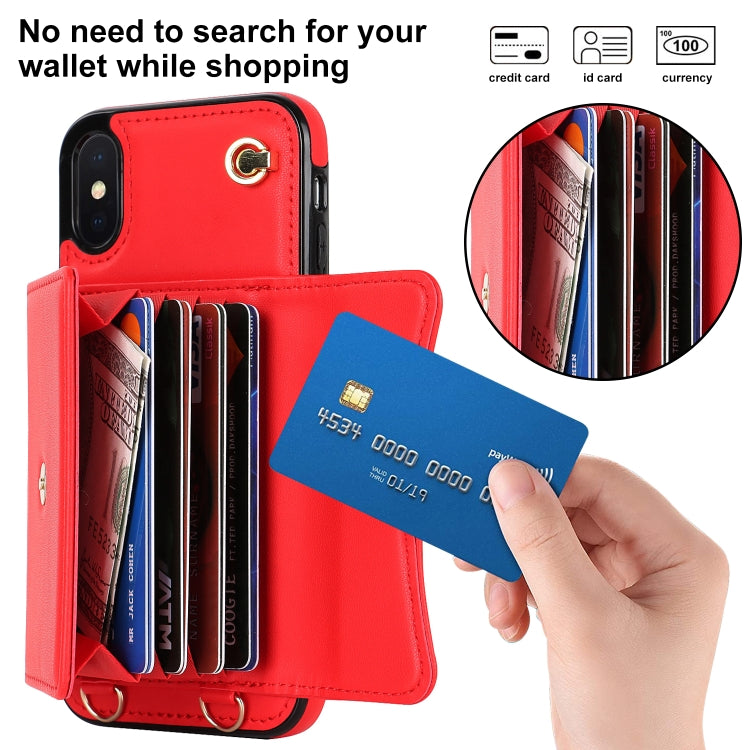 For iPhone XS Max RFID Card Slot Phone Case with Long Lanyard