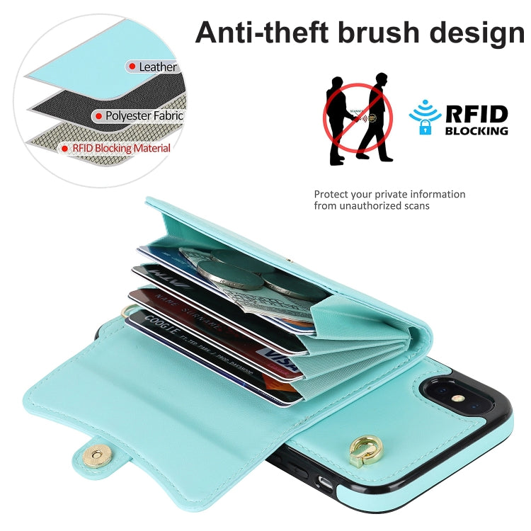 For iPhone XS Max RFID Card Slot Phone Case with Long Lanyard