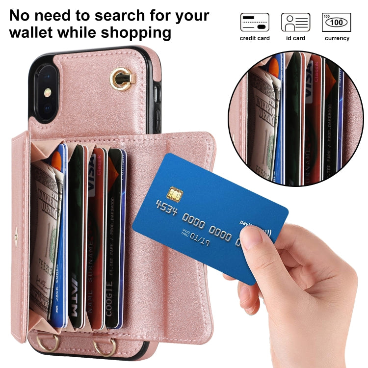 For iPhone XS Max RFID Card Slot Phone Case with Long Lanyard