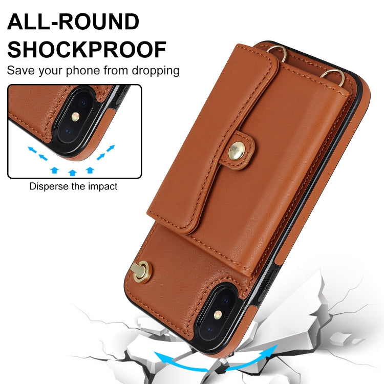 For iPhone XS Max RFID Card Slot Phone Case with Long Lanyard