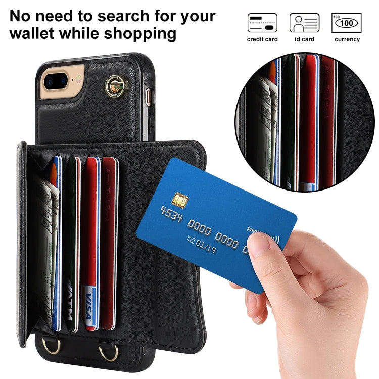 For iPhone 8 Plus / 7 Plus RFID Card Slot Phone Case with Long Lanyard
