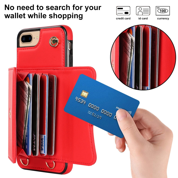 For iPhone 8 Plus / 7 Plus RFID Card Slot Phone Case with Long Lanyard
