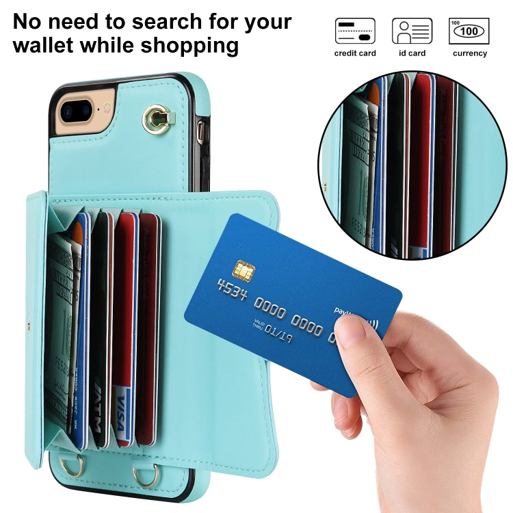 For iPhone 8 Plus / 7 Plus RFID Card Slot Phone Case with Long Lanyard