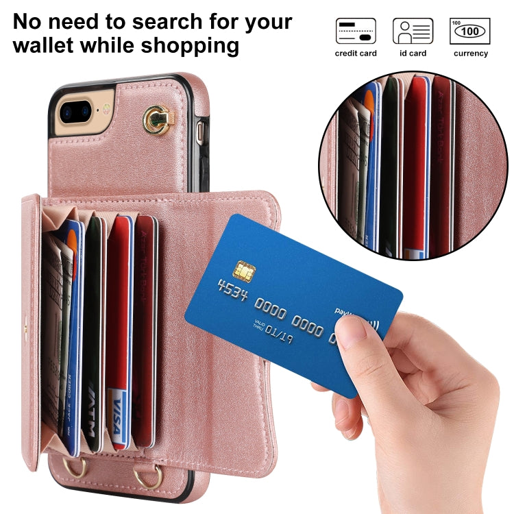 For iPhone 8 Plus / 7 Plus RFID Card Slot Phone Case with Long Lanyard