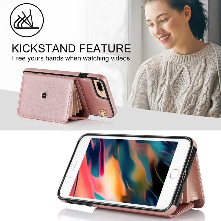 For iPhone 8 Plus / 7 Plus RFID Card Slot Phone Case with Long Lanyard