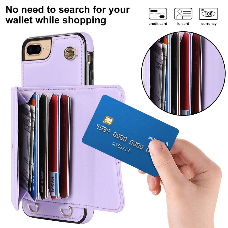 For iPhone 8 Plus / 7 Plus RFID Card Slot Phone Case with Long Lanyard