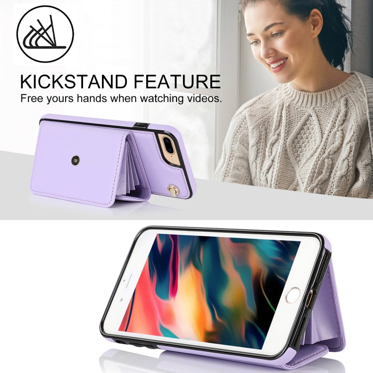 For iPhone 8 Plus / 7 Plus RFID Card Slot Phone Case with Long Lanyard
