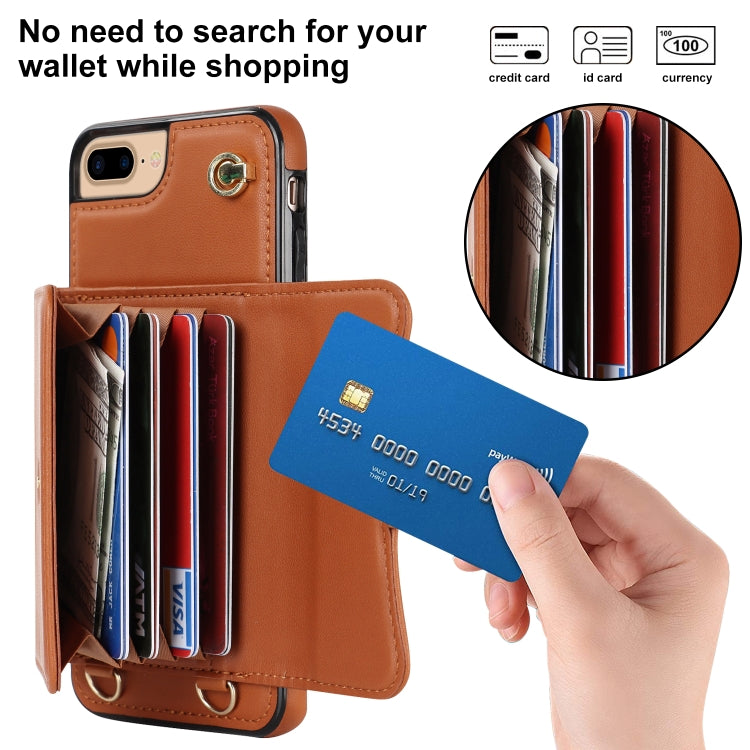 For iPhone 8 Plus / 7 Plus RFID Card Slot Phone Case with Long Lanyard