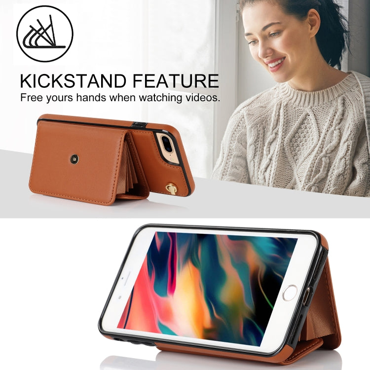 For iPhone 8 Plus / 7 Plus RFID Card Slot Phone Case with Long Lanyard