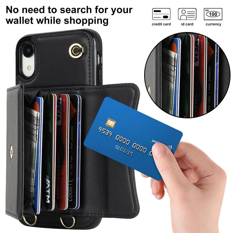 For iPhone XR RFID Card Slot Phone Case with Long Lanyard