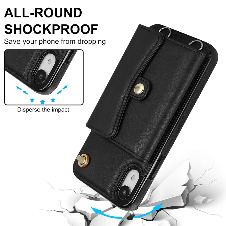 For iPhone XR RFID Card Slot Phone Case with Long Lanyard