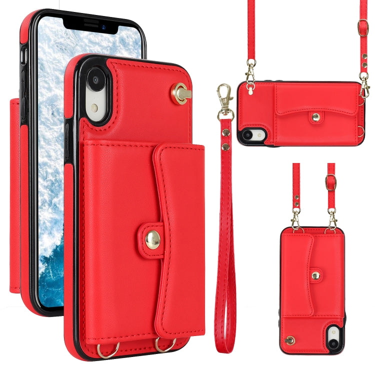 For iPhone XR RFID Card Slot Phone Case with Long Lanyard