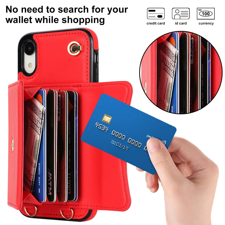 For iPhone XR RFID Card Slot Phone Case with Long Lanyard