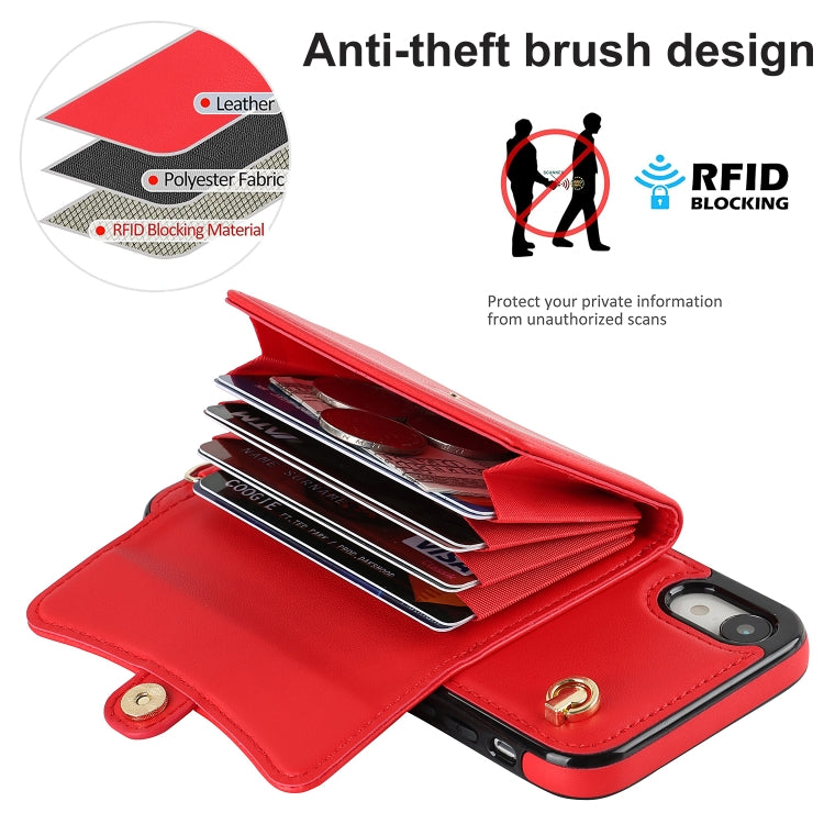 For iPhone XR RFID Card Slot Phone Case with Long Lanyard