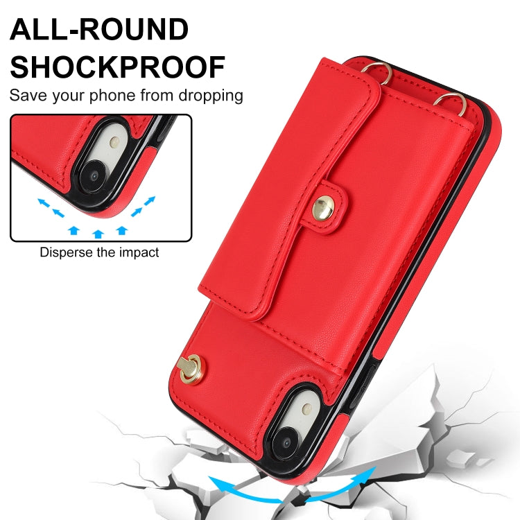 For iPhone XR RFID Card Slot Phone Case with Long Lanyard