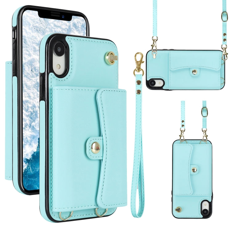 For iPhone XR RFID Card Slot Phone Case with Long Lanyard