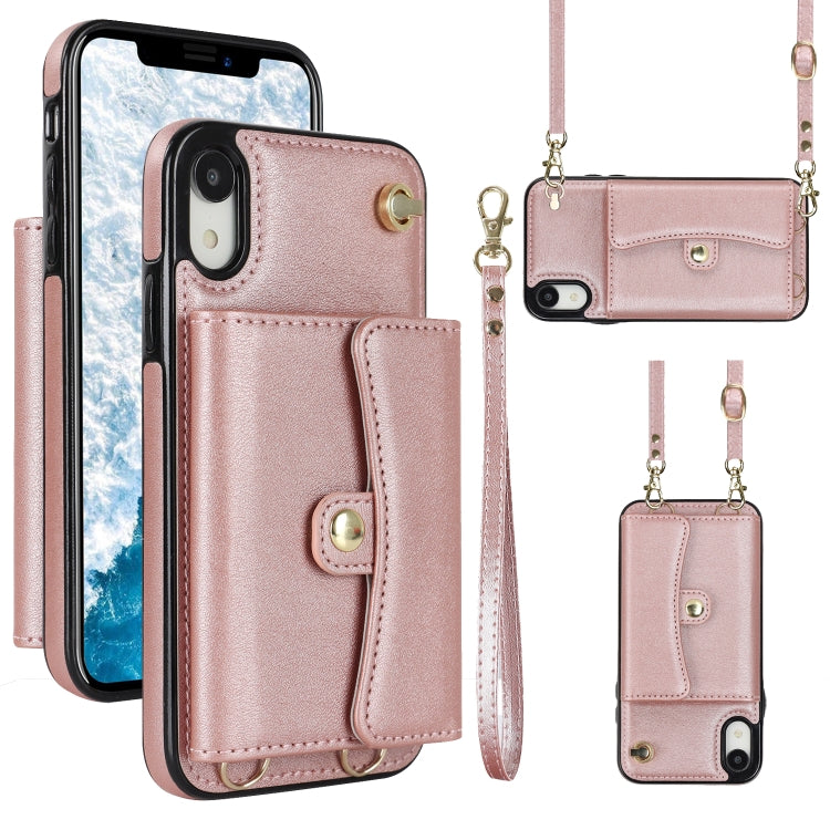 For iPhone XR RFID Card Slot Phone Case with Long Lanyard